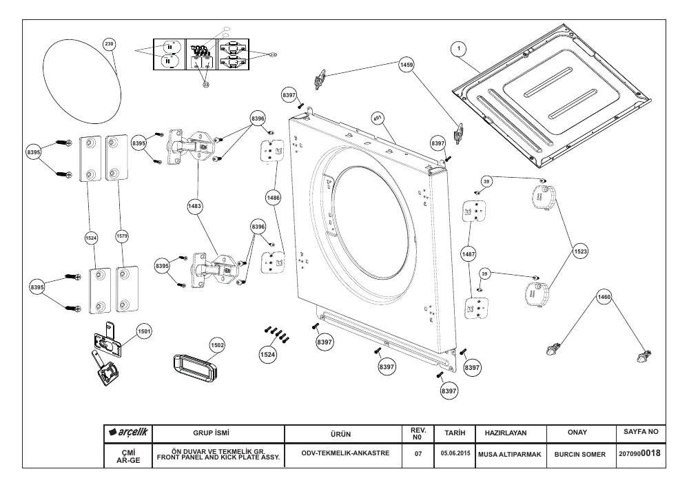 Vue éclatée BEKO WDI85143 7162541100