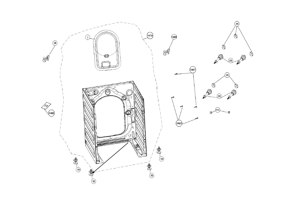 Vue éclatée BEKO WTLD81487P 7162541900