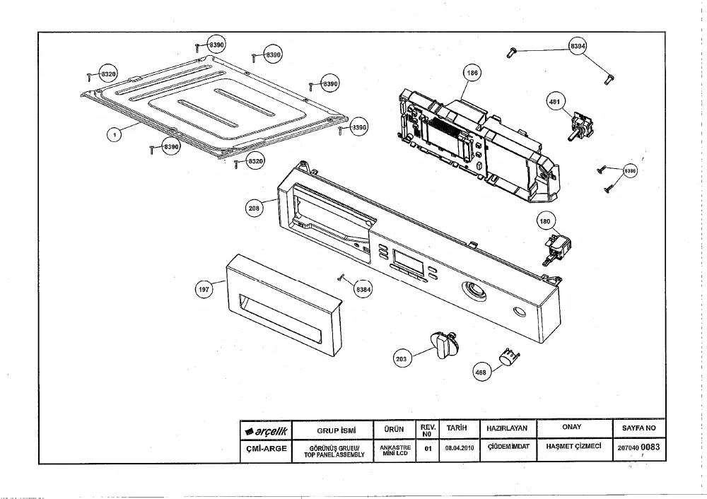 Vue éclatée BEKO WMI71241 7179281100