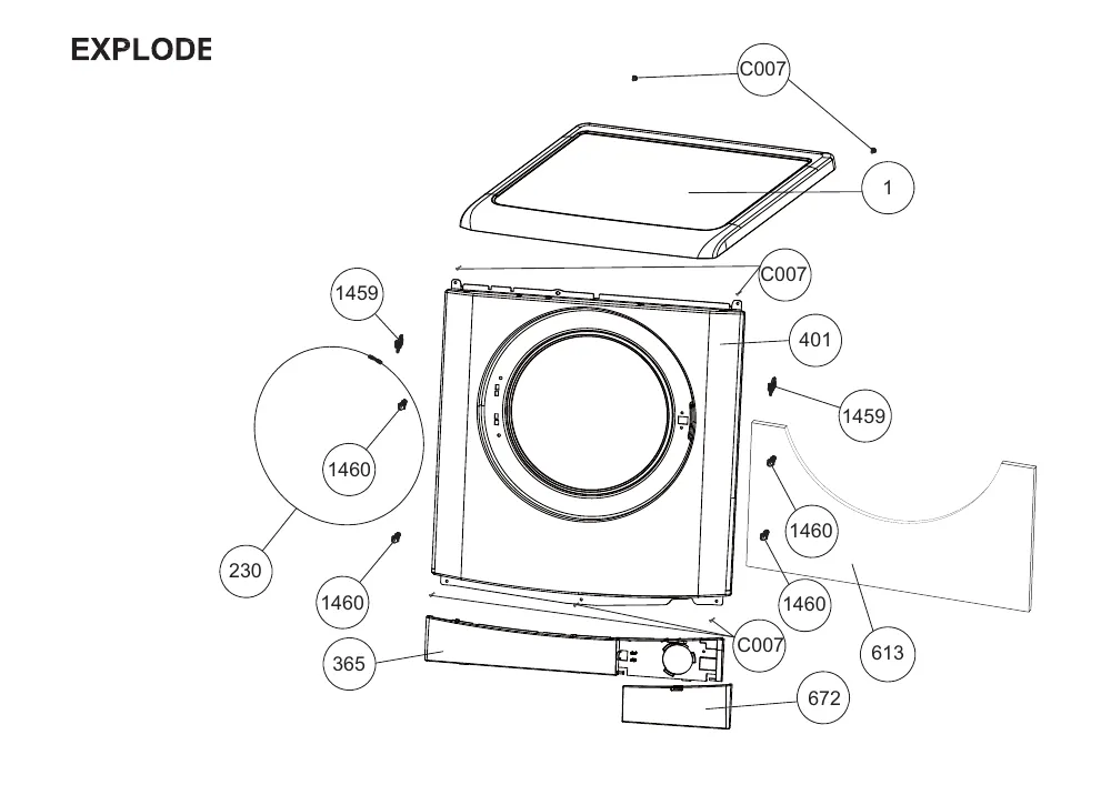 Vue éclatée BEKO WCB51021 8987123200