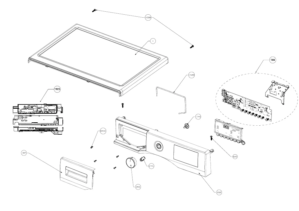 Vue éclatée BEKO WUE7212S1A 7001140005
