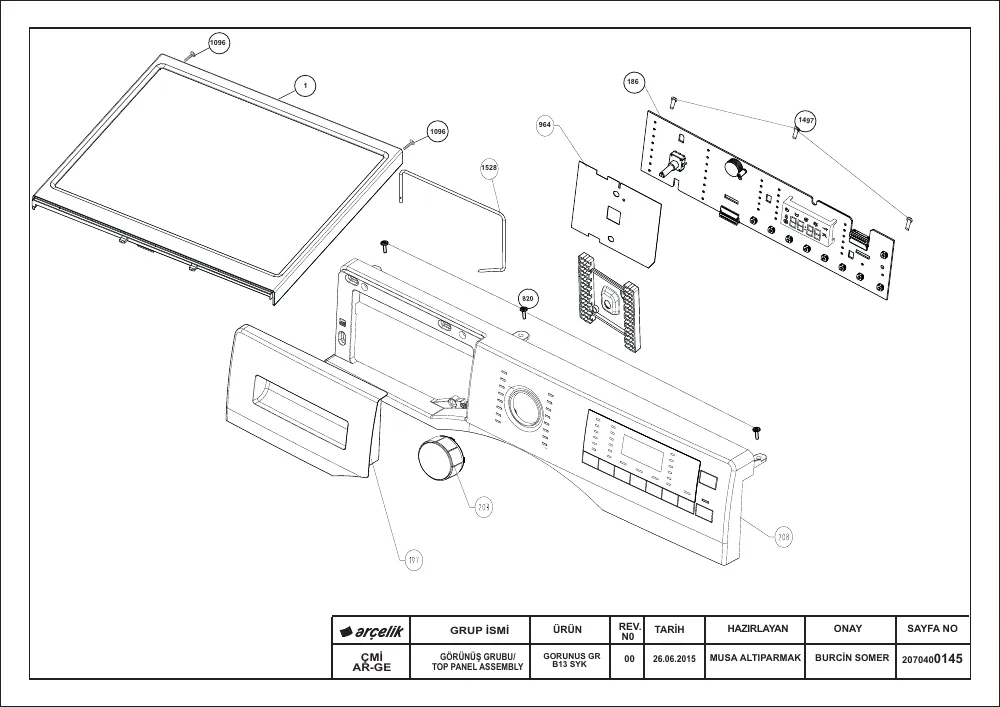 Vue éclatée BEKO WDR7543121W 7161541500