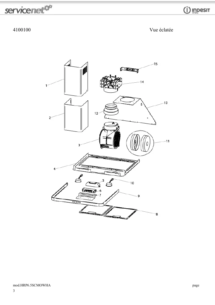 Vue éclatée HOTPOINT-ARISTON HRP6.5SCMOWHA 81934