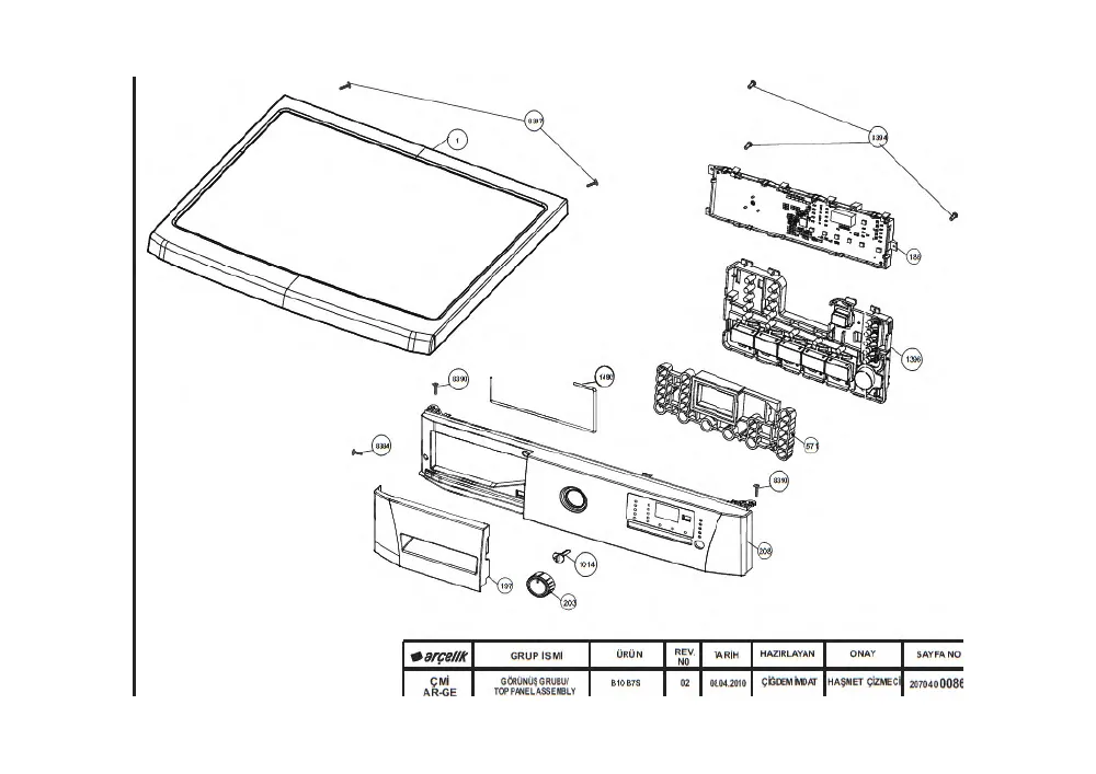 Vue éclatée BEKO WMB61431M 7110941200