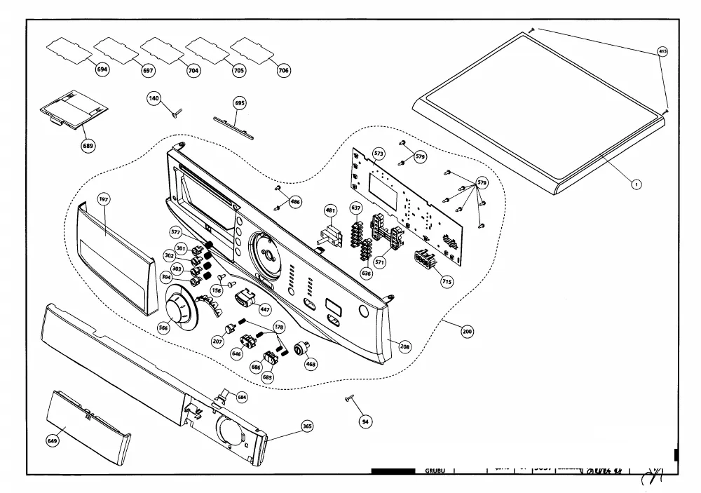 Vue éclatée BEKO WM5552TB 7118581100