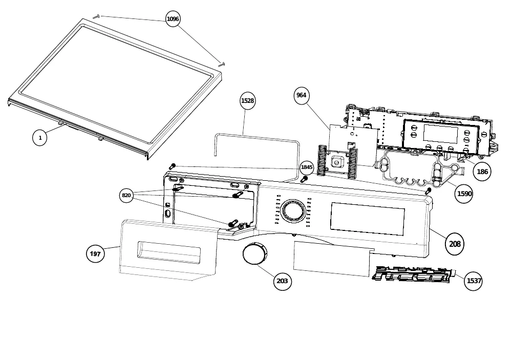 Vue éclatée BEKO WTV8734XC0M 7174141400