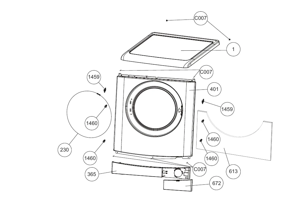 Vue éclatée BEKO WCB712 8880633200