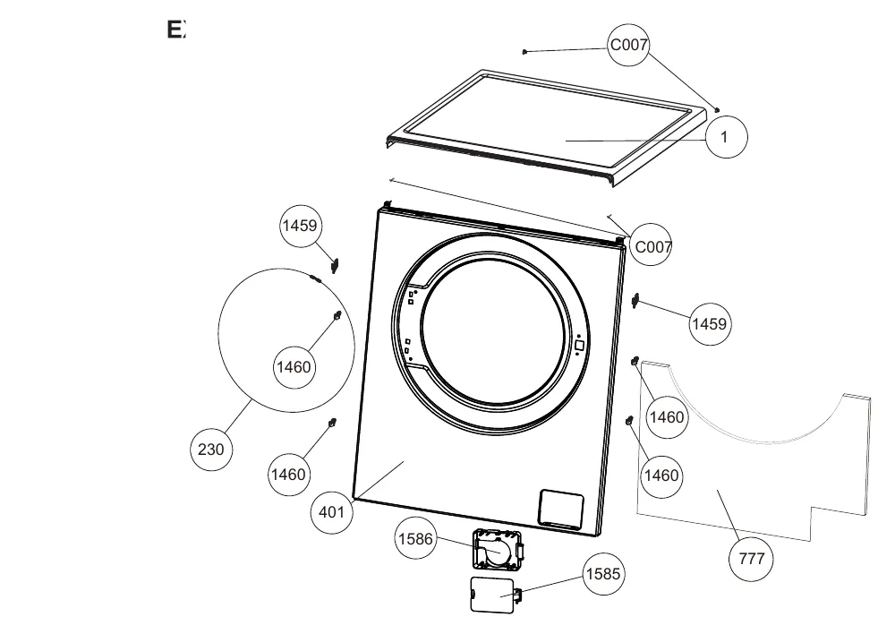 Vue éclatée BEKO LLF84W4 8781743200
