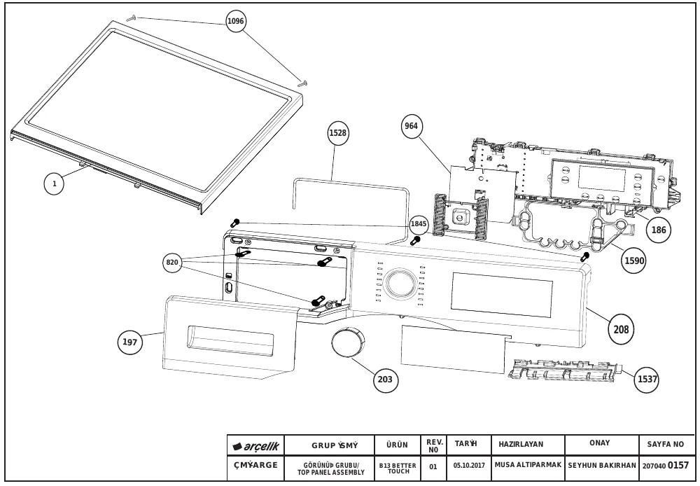Vue éclatée BEKO LLF11W2 7164142600
