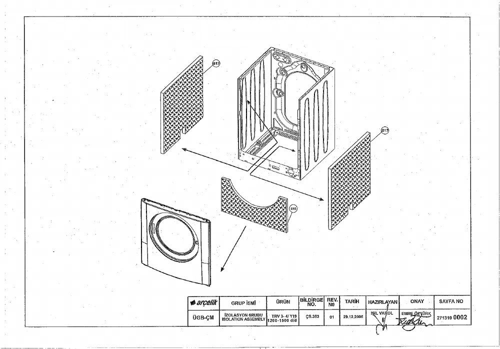 Vue éclatée BEKO WMD68120 7165081200