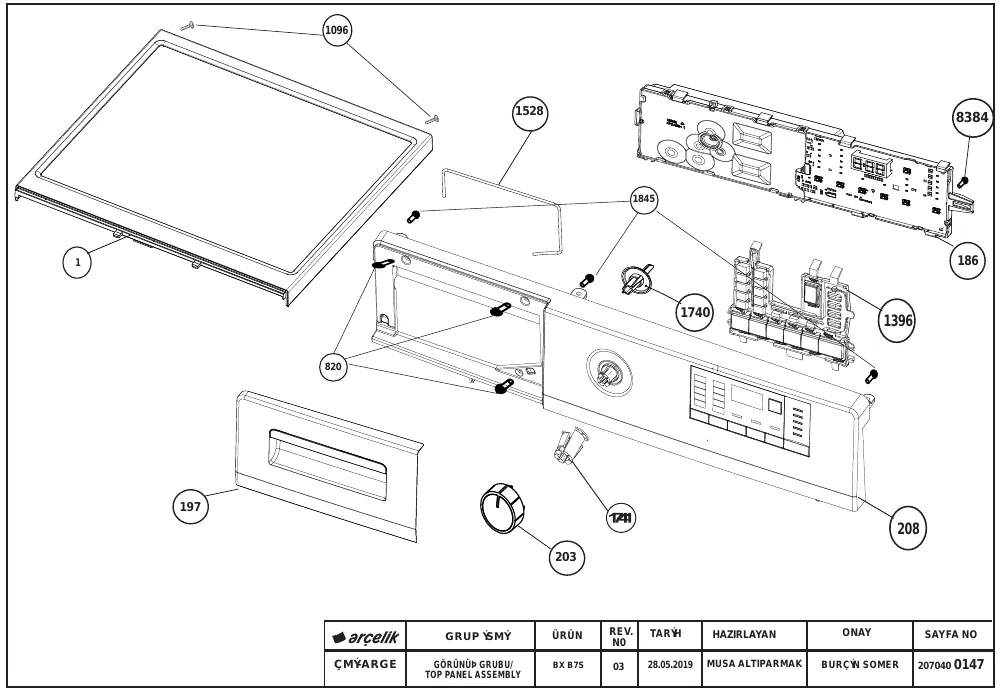 Vue éclatée BEKO LLF10W6 7148246400