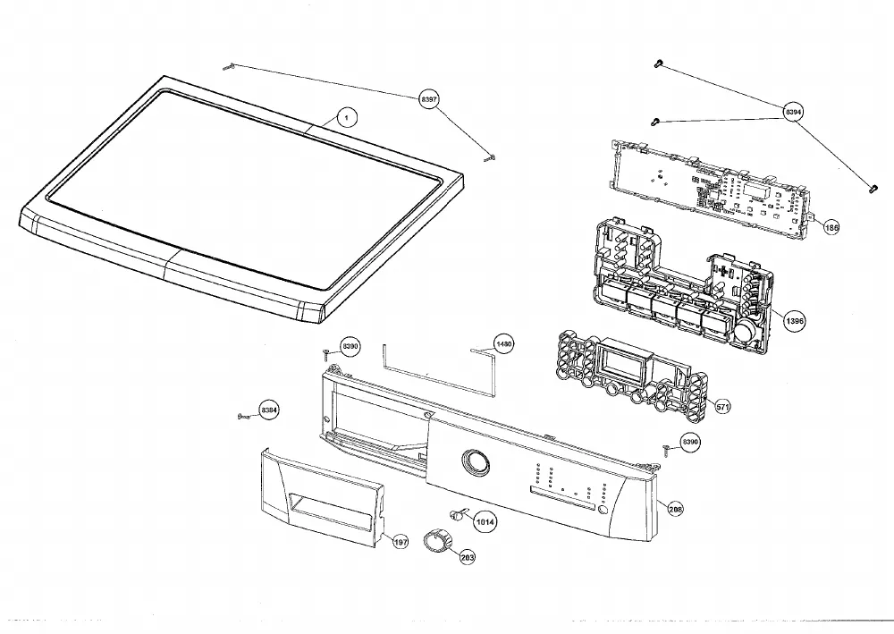 Vue éclatée BEKO WMB71420S 7115341200