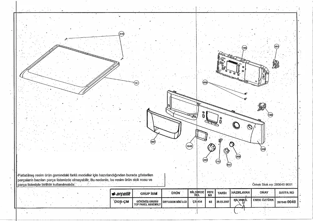 Vue éclatée BEKO WMD78120 7134381300