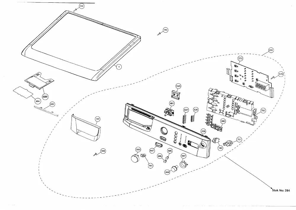 Vue éclatée BEKO WMD57120 7136781100