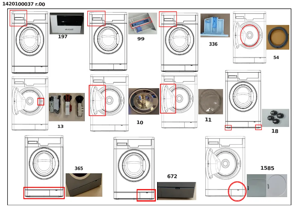 Vue éclatée BEKO WTV1744X1WAQDOS 7163345700