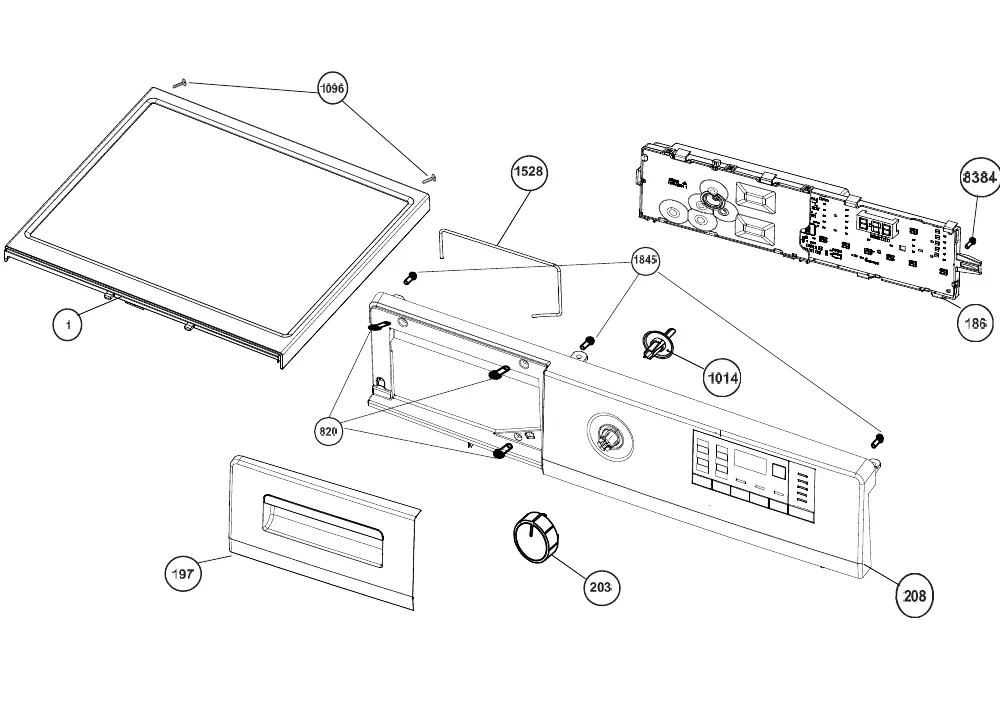 Vue éclatée BEKO WTV8712BS1W 7158445700