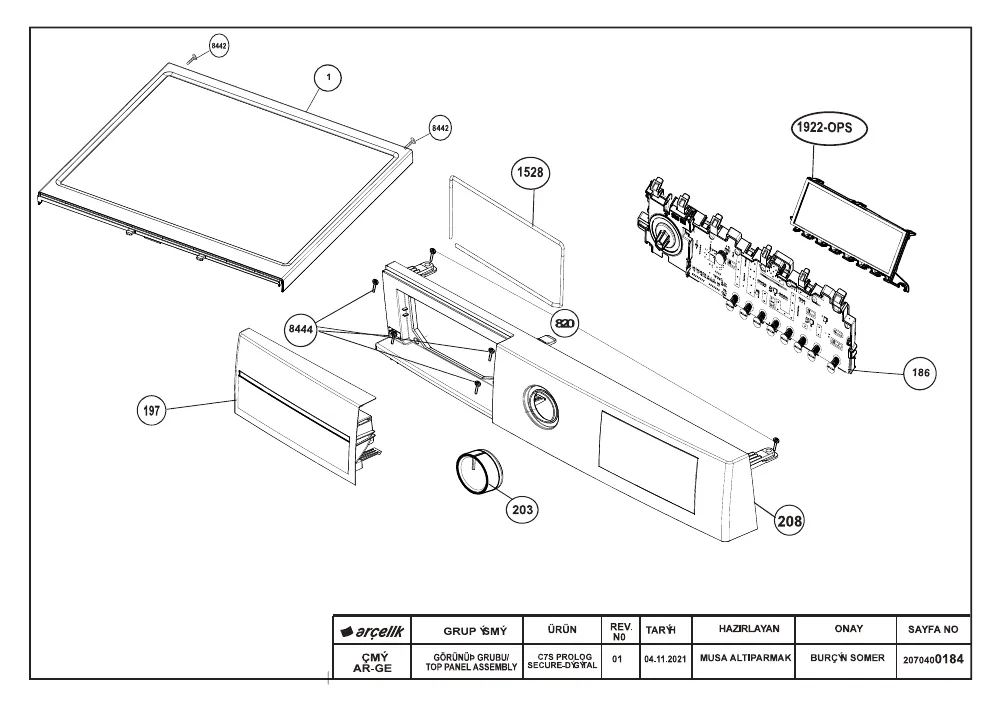 Vue éclatée BEKO B5WFT58419W 7178551600