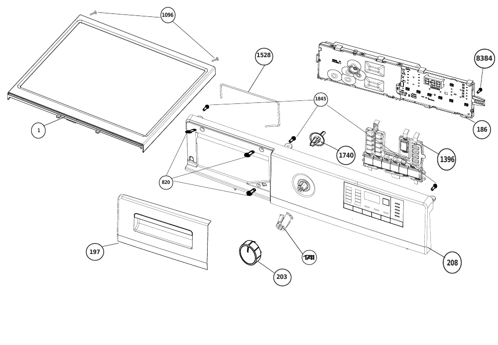 Vue éclatée BEKO WTV9712BS1W 7145646600