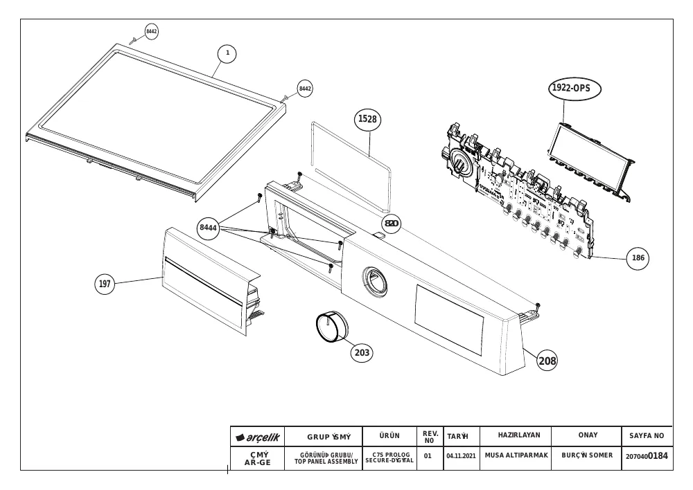 Vue éclatée BEKO B3WFT594110W 7178544600