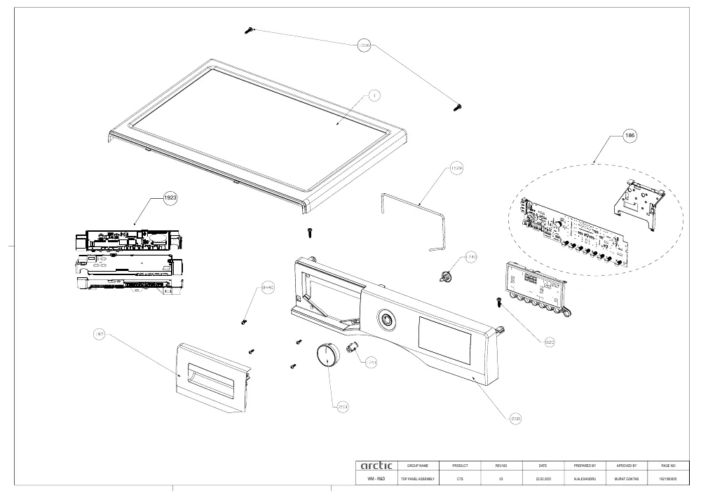 Vue éclatée BEKO UWM7014RO 7001540026