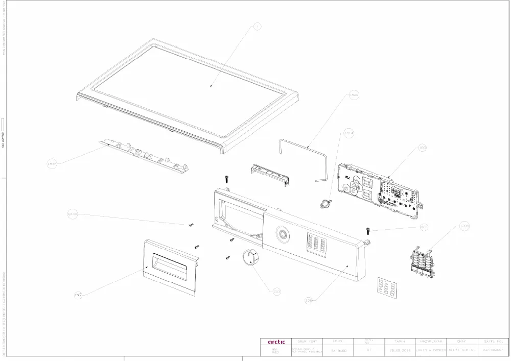 Vue éclatée BEKO DWTV6621XW1W 7000240020