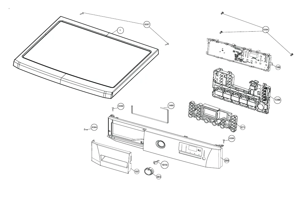 Vue éclatée BEKO WMB71433 7132341900