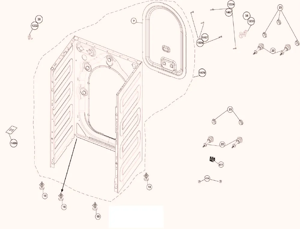 Vue éclatée BEKO LLF06W1 7149841400