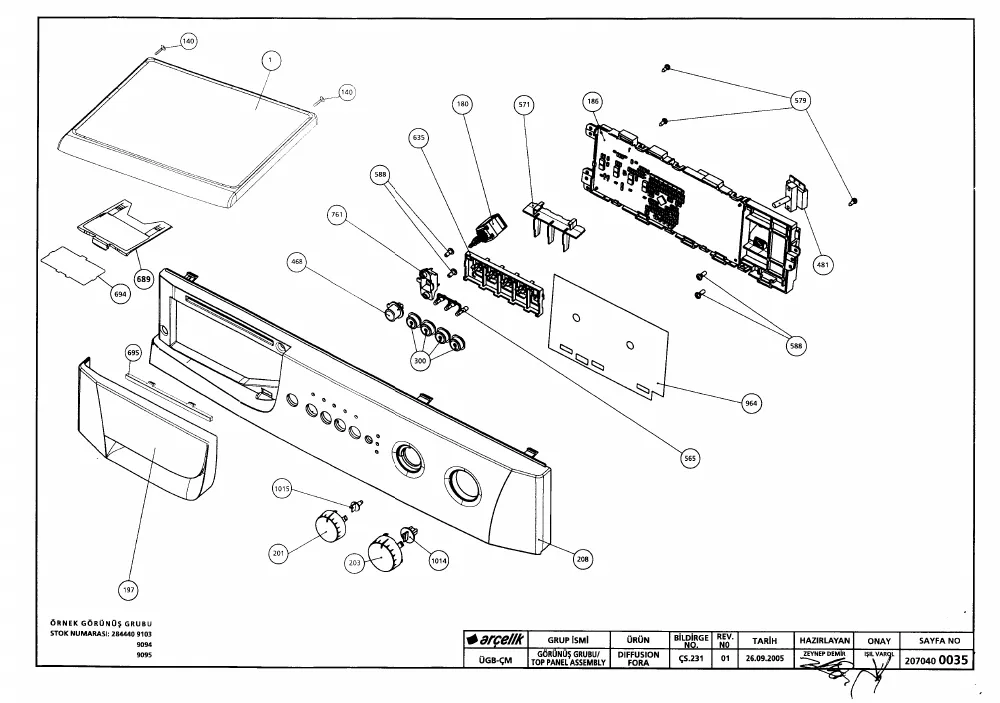 Vue éclatée BEKO WMD15100PBL 7136881100