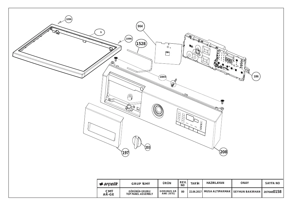 Vue éclatée BEKO WITC8210B0W 7179242800