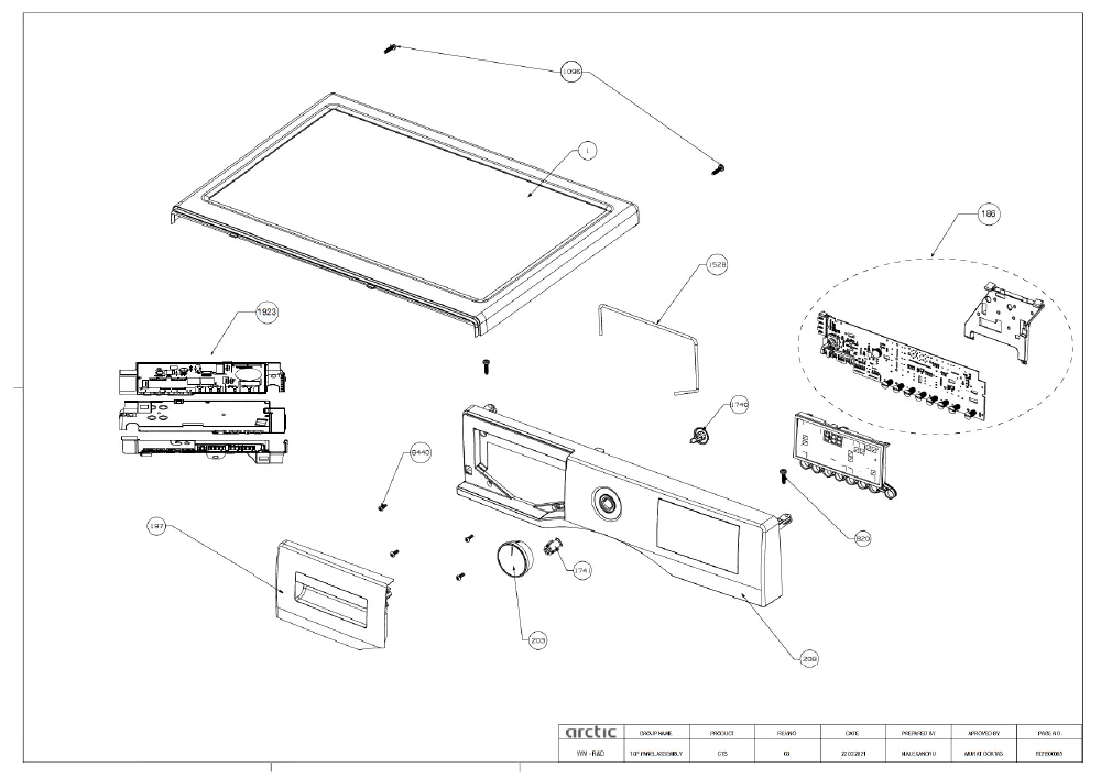Vue éclatée BEKO WUE7212W1W 7000640071