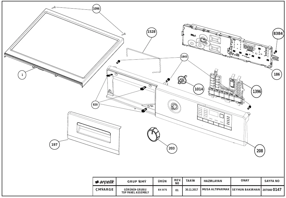 Vue éclatée BEKO WTE6611SY 7161441200