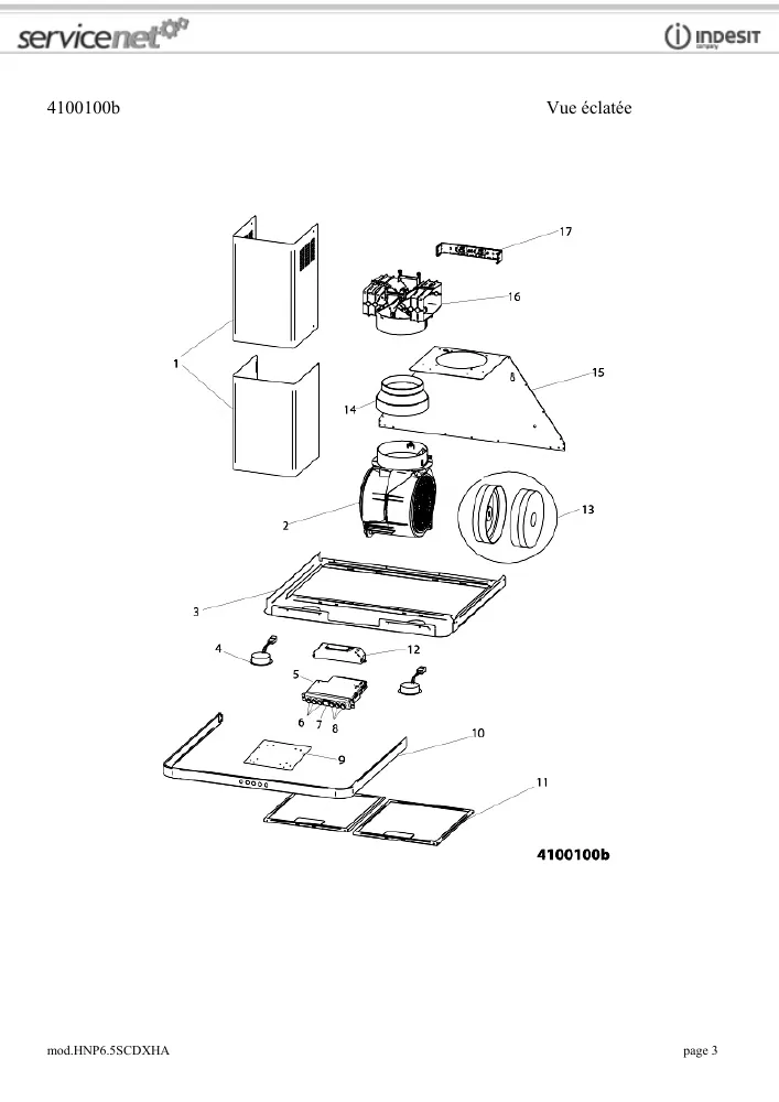 Vue éclatée HOTPOINT-ARISTON HNP6.5SCDXHA 82022