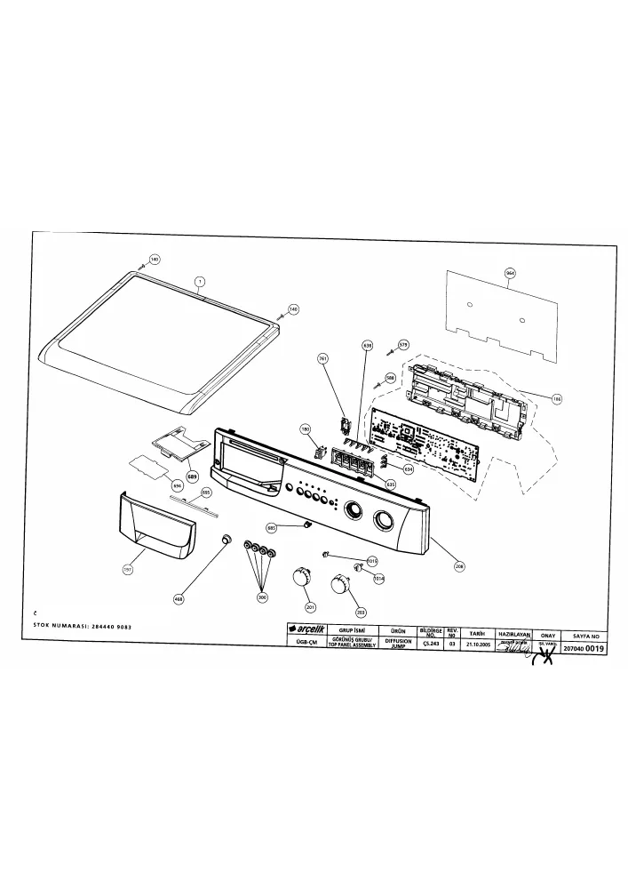 Vue éclatée BEKO WMD26140T 7124481800