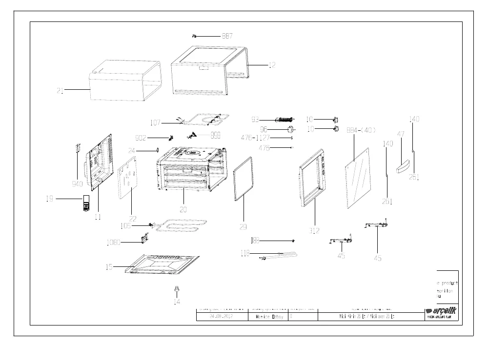 Vue éclatée BEKO BC26W 7730420248