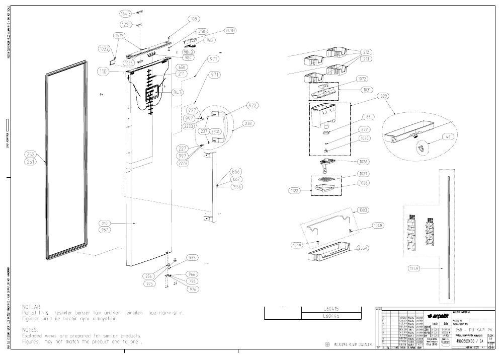 Vue éclatée BEKO FN286N 7283646910