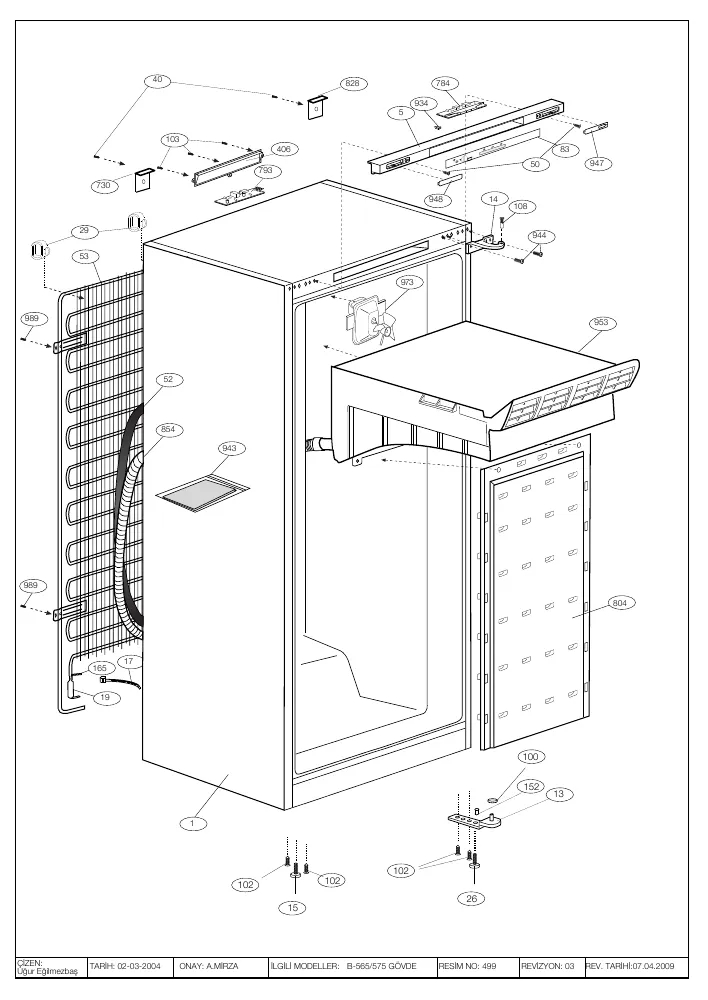 Vue éclatée BEKO FNE21400 7204048716