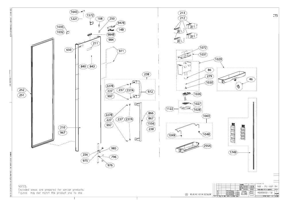 Vue éclatée BEKO RFNE290L41WN 7279740517