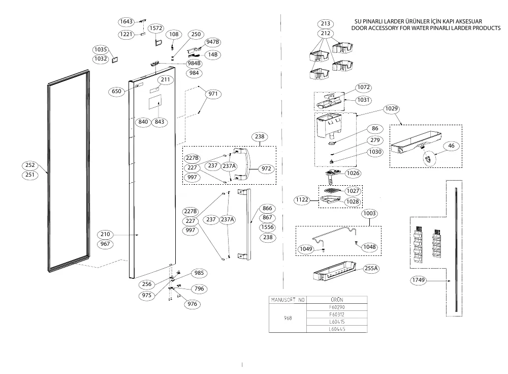 Vue éclatée BEKO FN286 7283640812