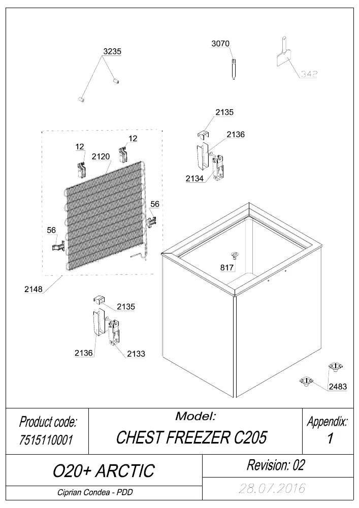 Vue éclatée BEKO O20+ 7515110001