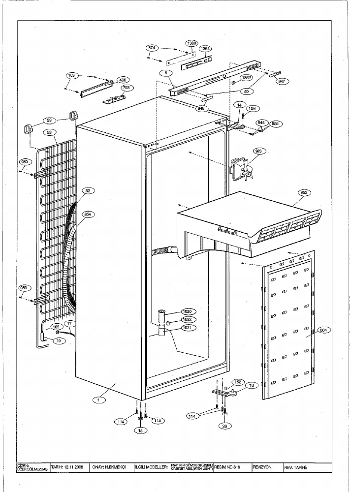 Vue éclatée BEKO FNE19906 7227448713