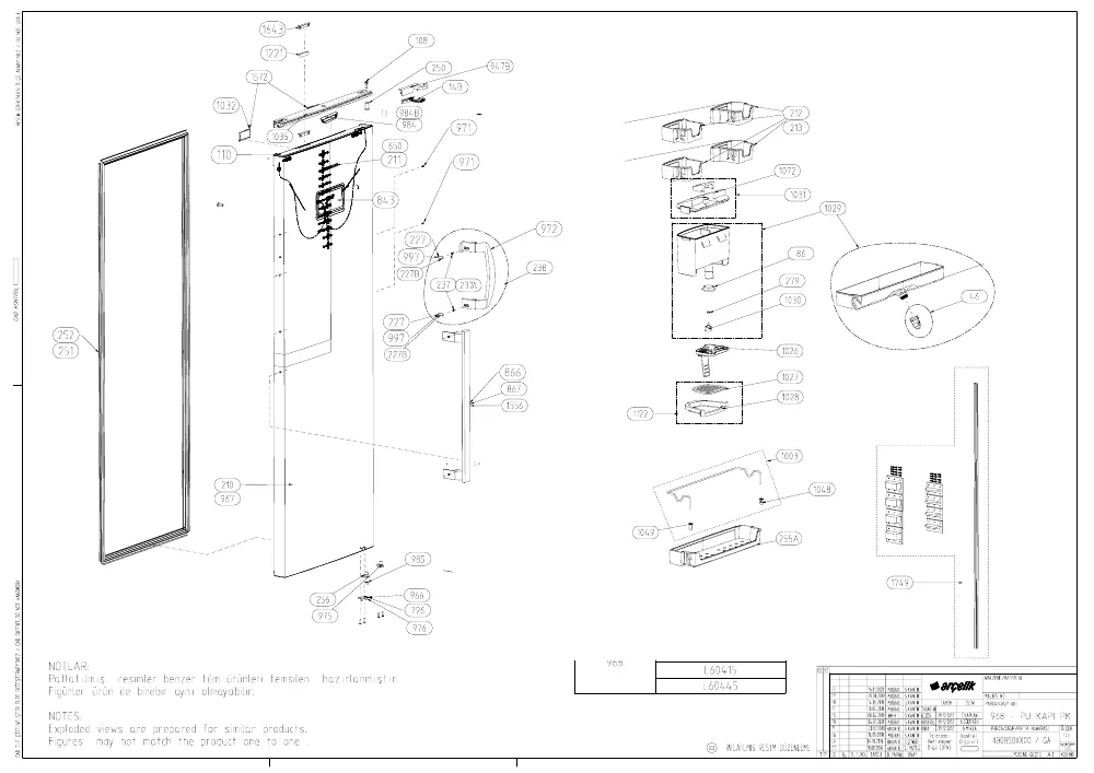 Vue éclatée BEKO RFNE312K31WN 7283640810