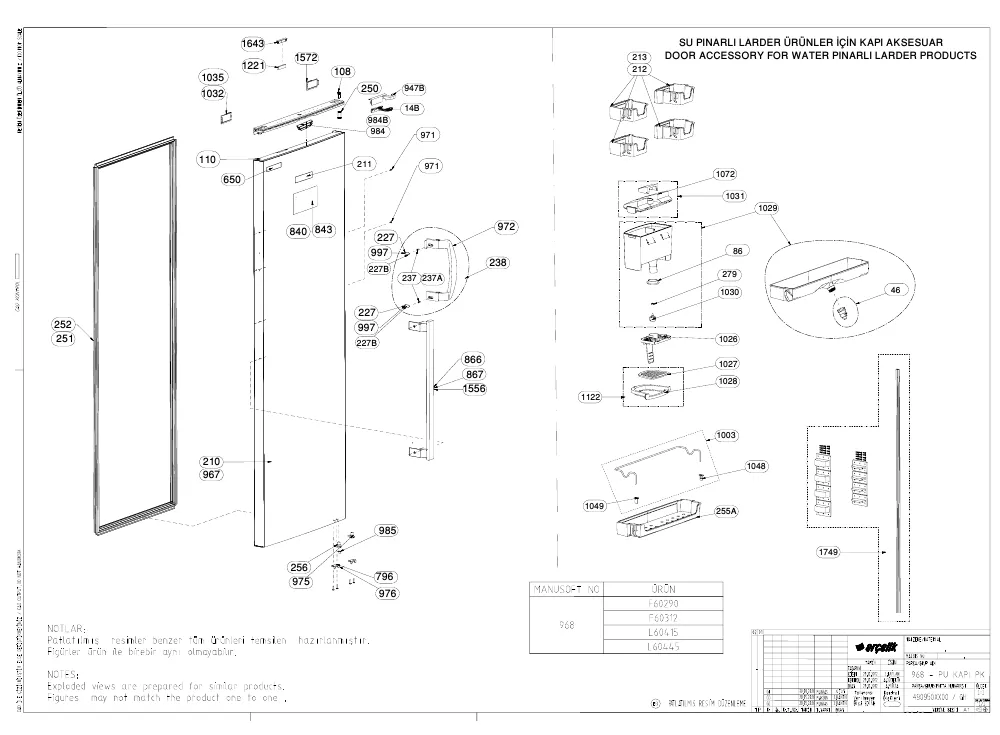 Vue éclatée BEKO RFNE312I31WN 7278440517
