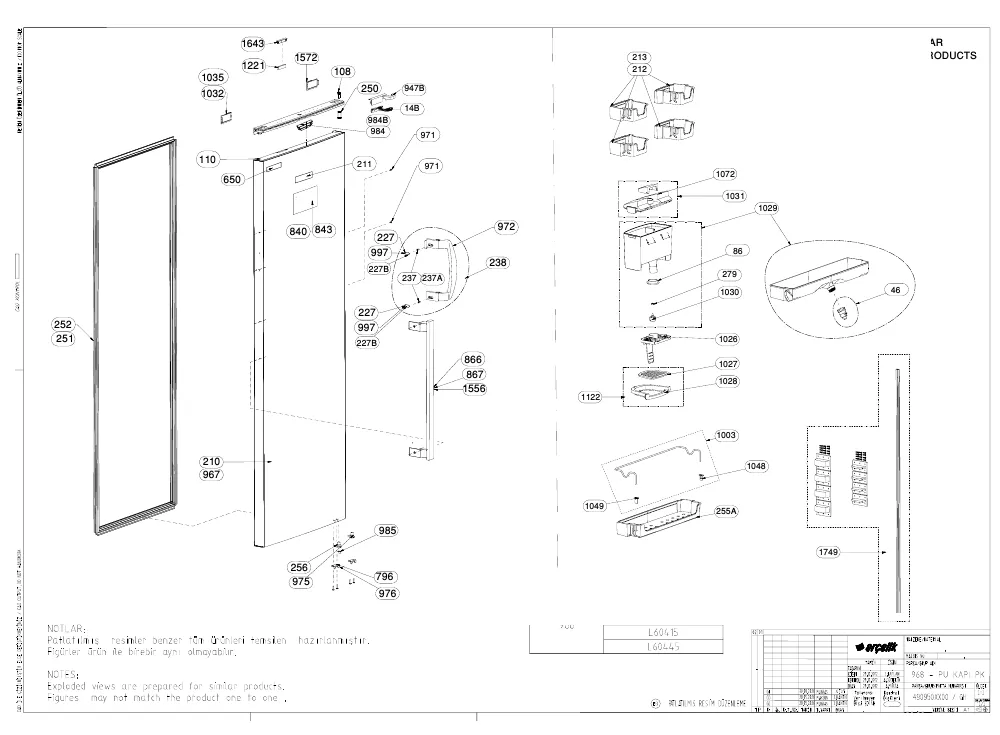 Vue éclatée BEKO RFNE290L31WN 7284743512