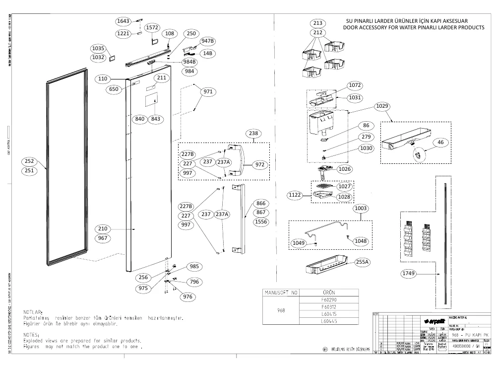Vue éclatée BEKO RFNE290L21W 7284740517