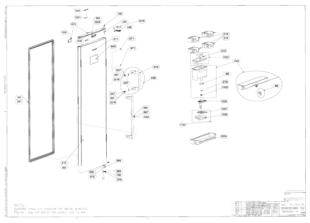 Vue éclatée BEKO RFNE312K21W 7283646919