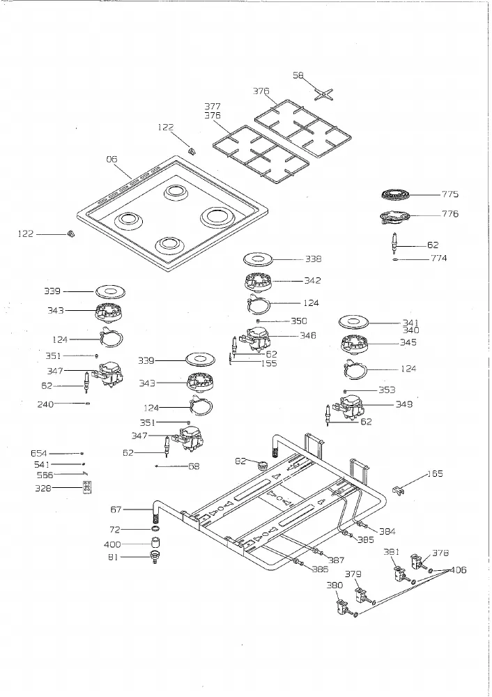 Vue éclatée BEKO CG61113DS 7728187642