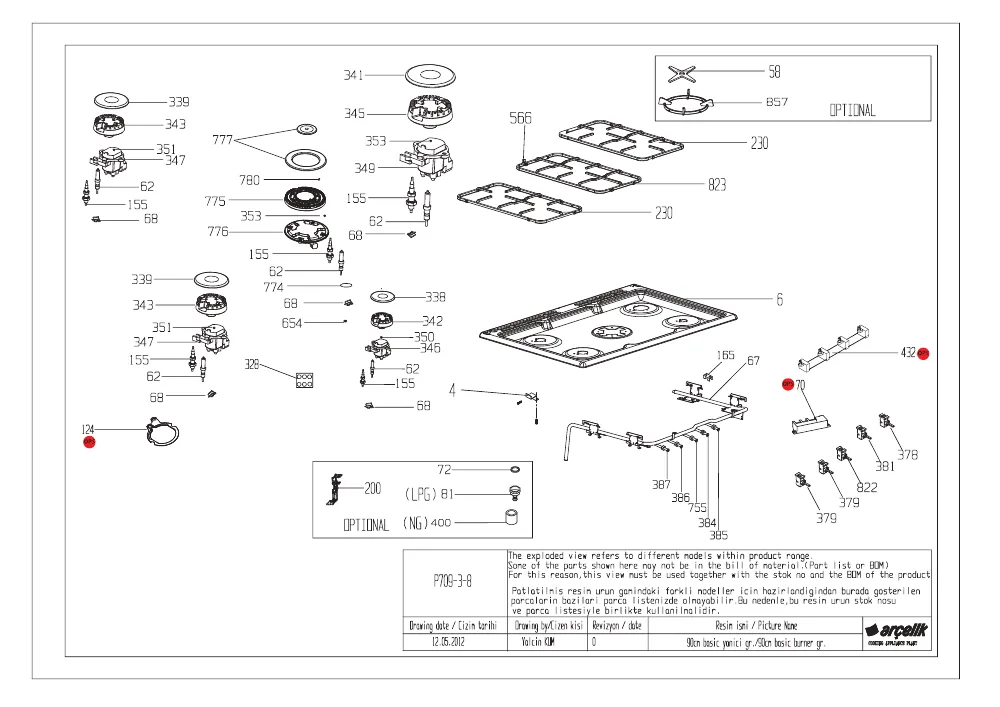 Vue éclatée BEKO GM15311DBNS 7757587653