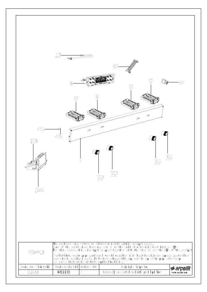 Vue éclatée BEKO CUV63B 7757187651