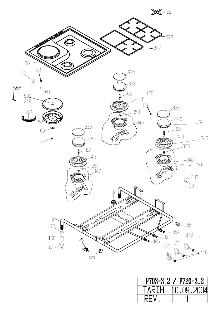Vue éclatée BEKO BFM6604MT(s)