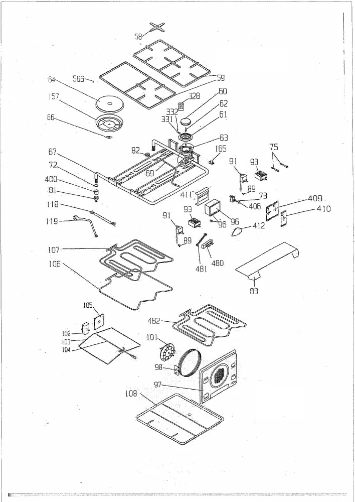 Vue éclatée BEKO BFD6654M 7714687600